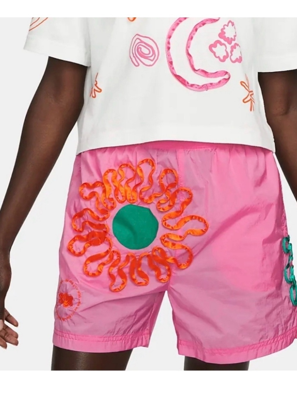 Nike Pink Ruffled Sun Appliqué Shorts